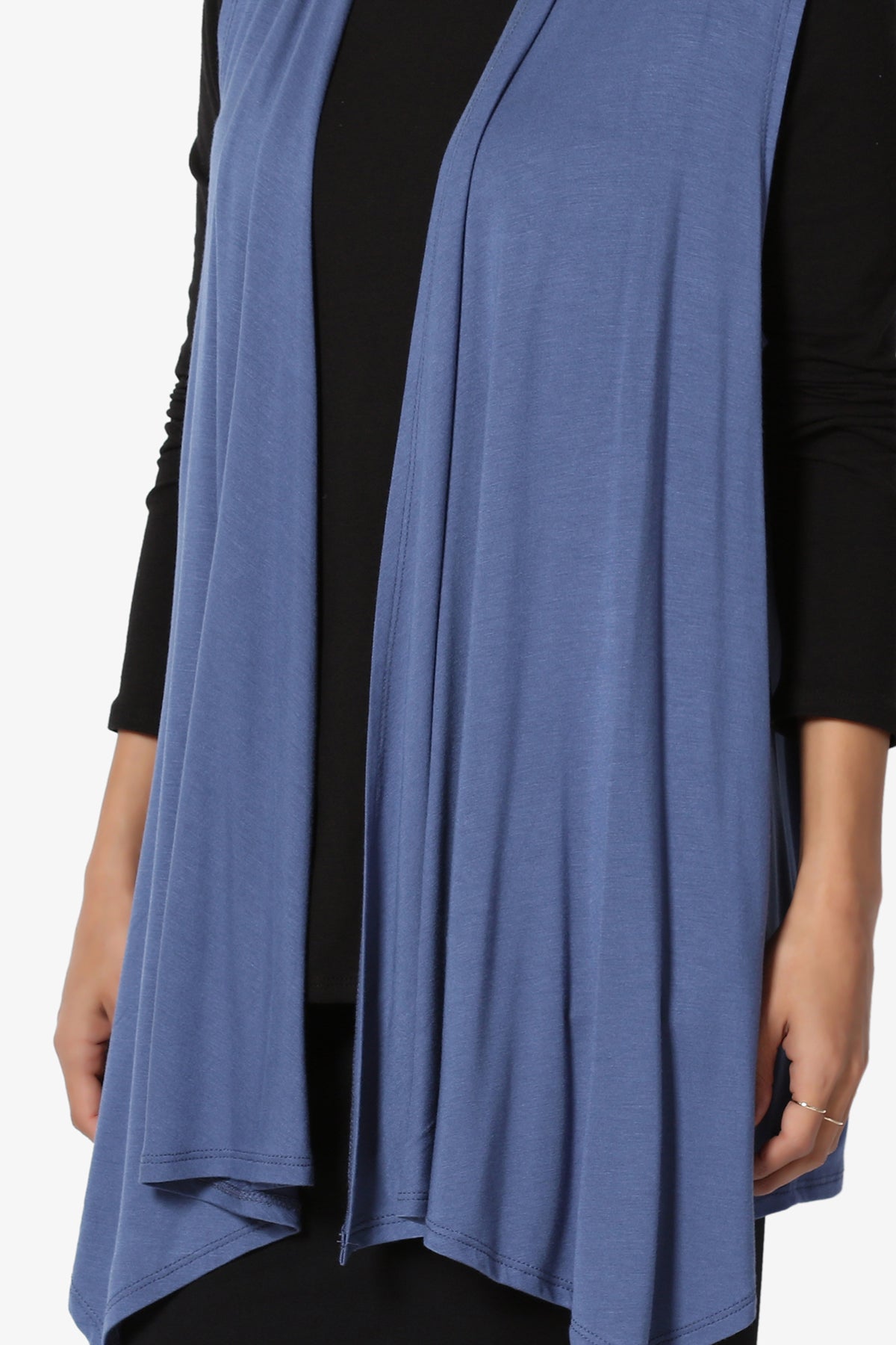 Danna Draped Jersey Vest DENIM_5