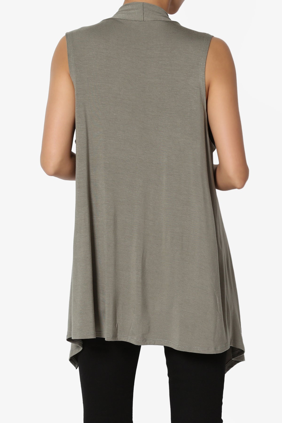 Danna Draped Jersey Vest DUSTY OLIVE_2