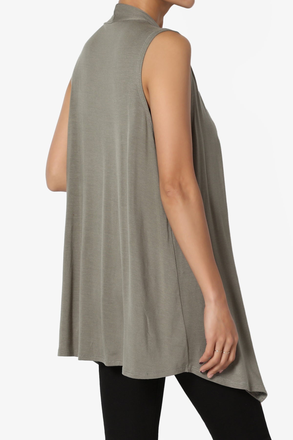 Danna Draped Jersey Vest DUSTY OLIVE_4