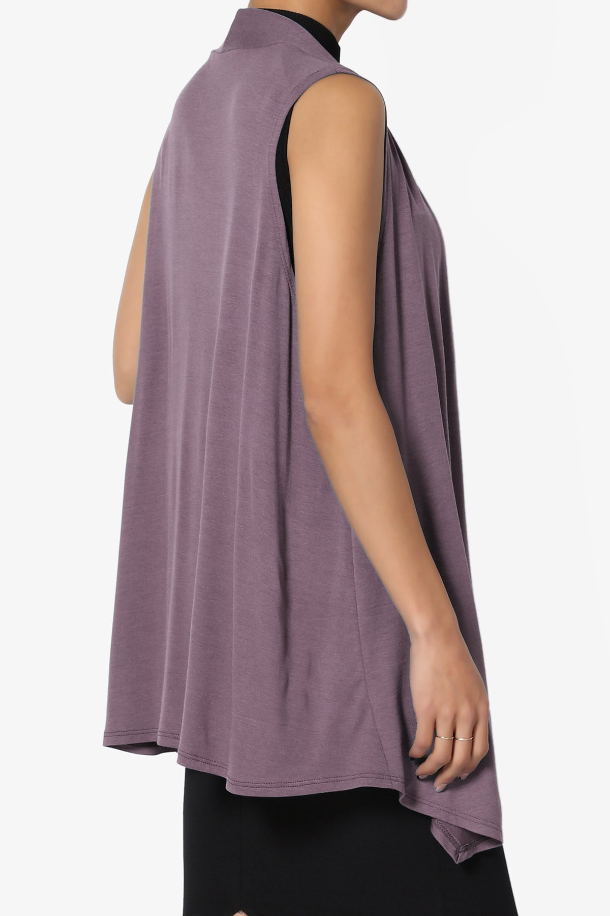 Danna Draped Jersey Vest DUSTY PLUM_4
