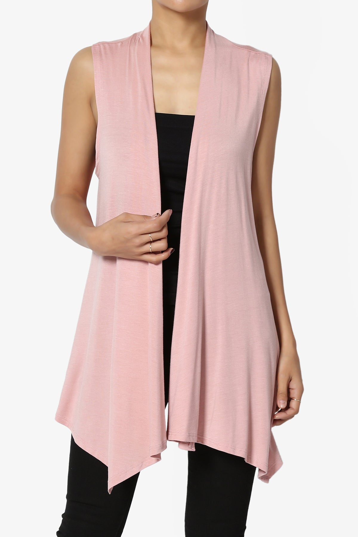 Danna Draped Jersey Vest DUSTY ROSE_1
