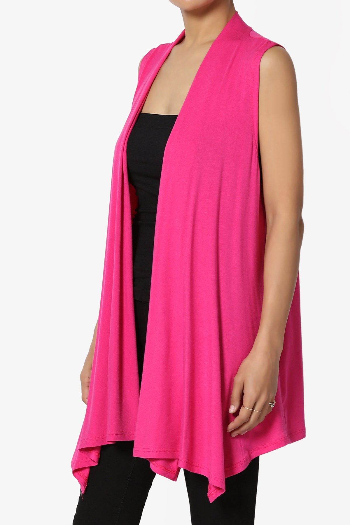 Danna Draped Jersey Vest FUCHSIA_3