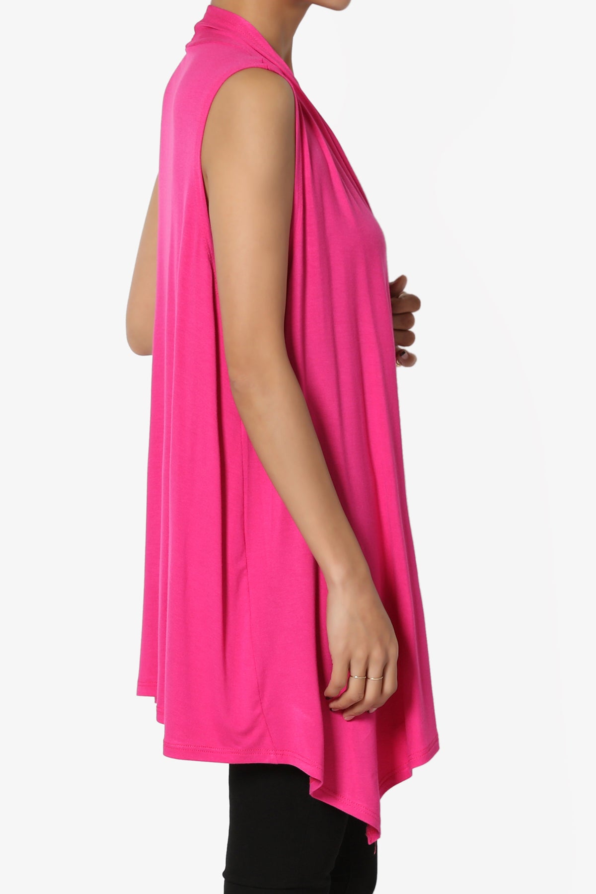 Danna Draped Jersey Vest FUCHSIA_4