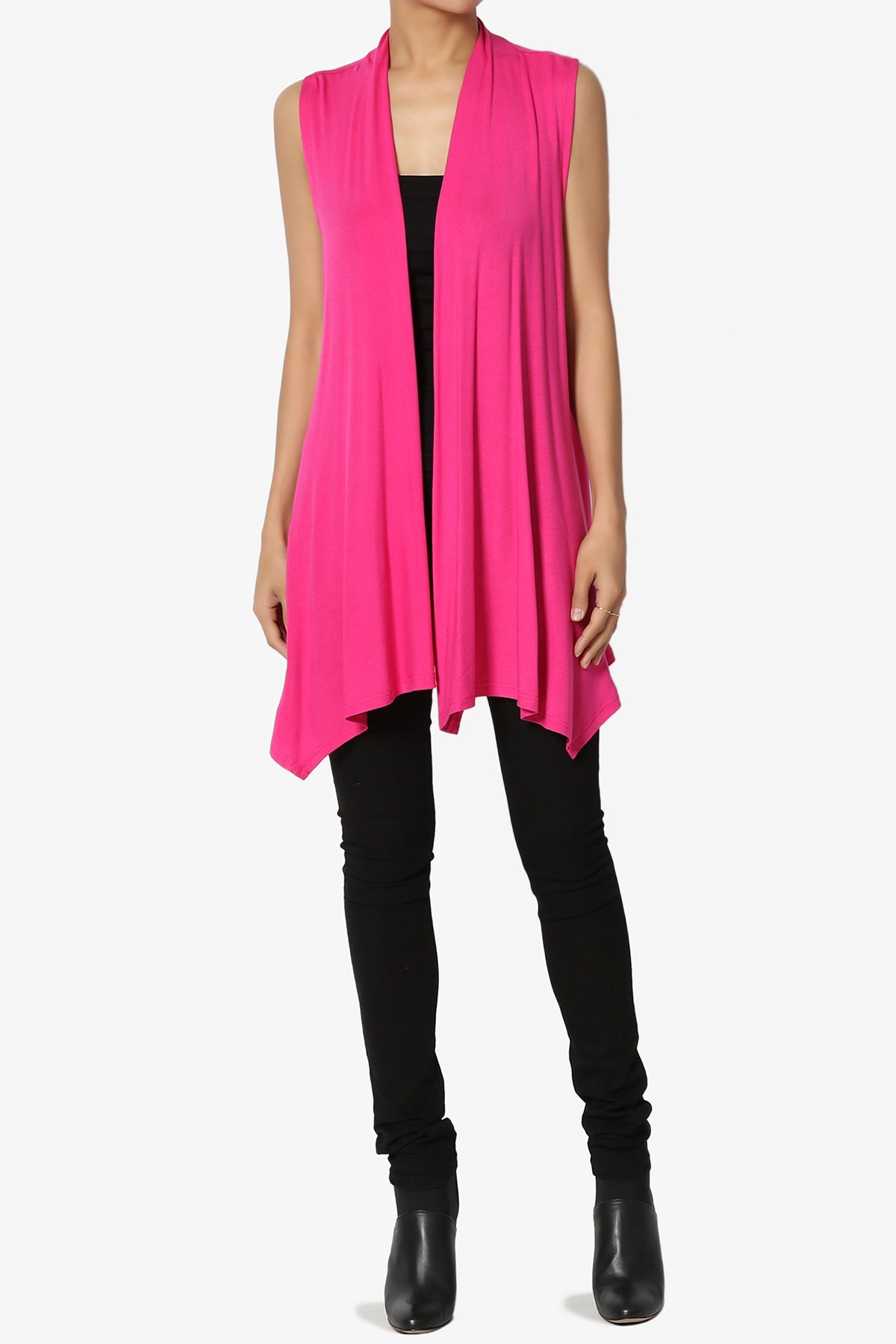 Danna Draped Jersey Vest FUCHSIA_6