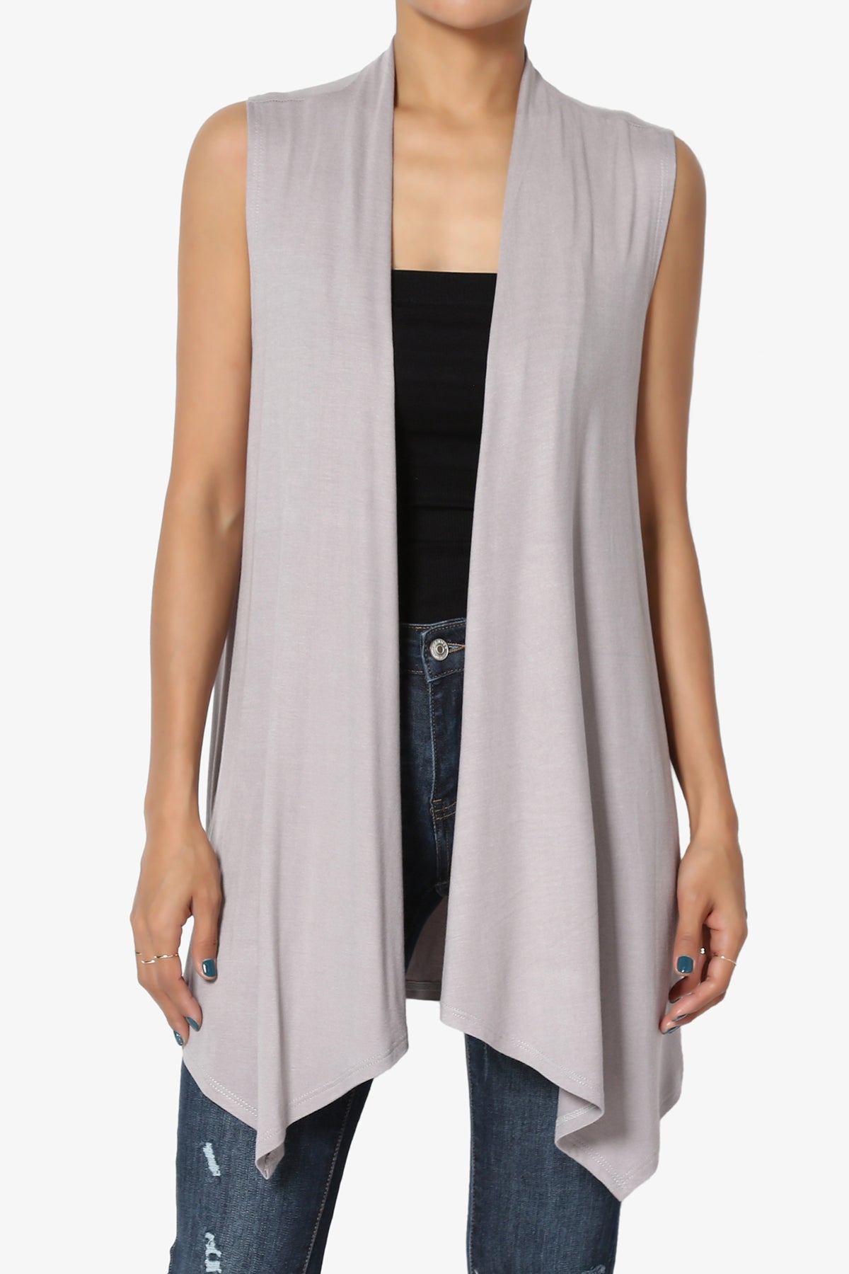 Danna Draped Jersey Vest GREY_1