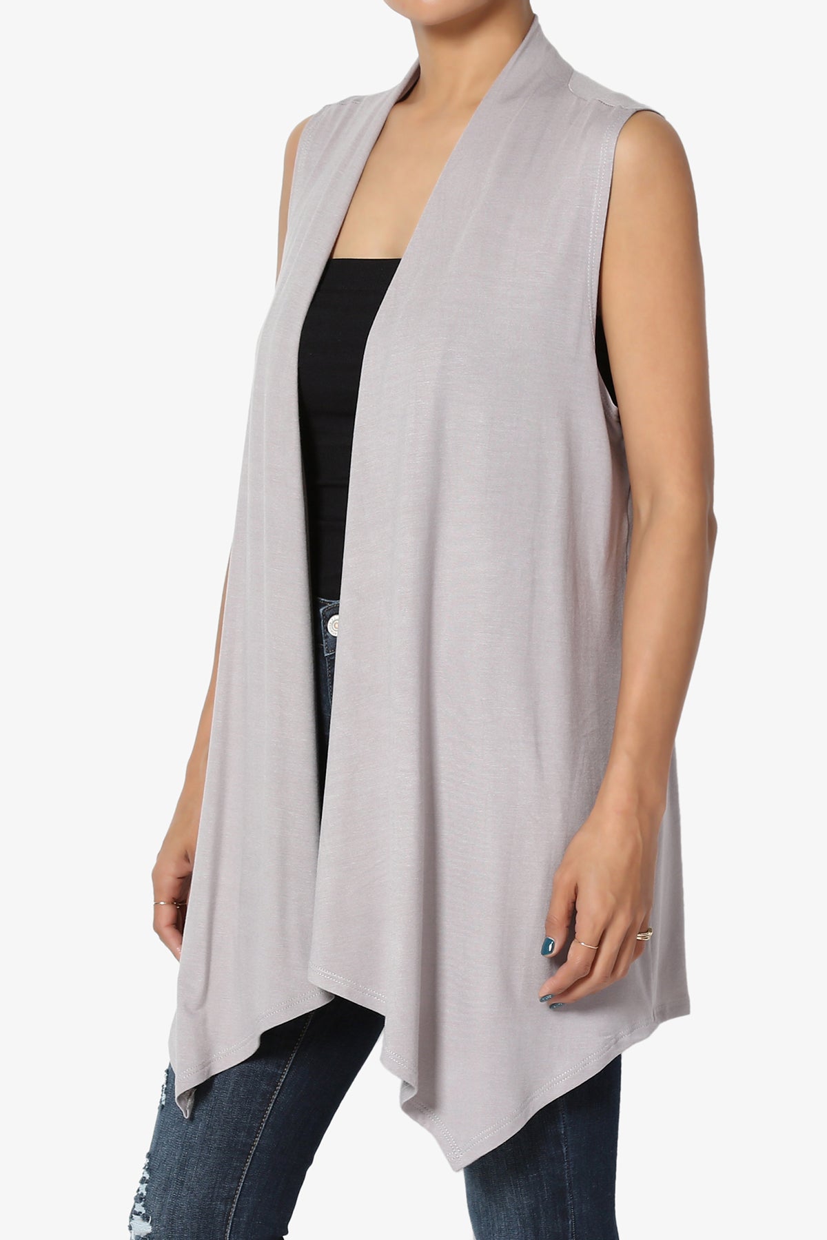 Danna Draped Jersey Vest GREY_3