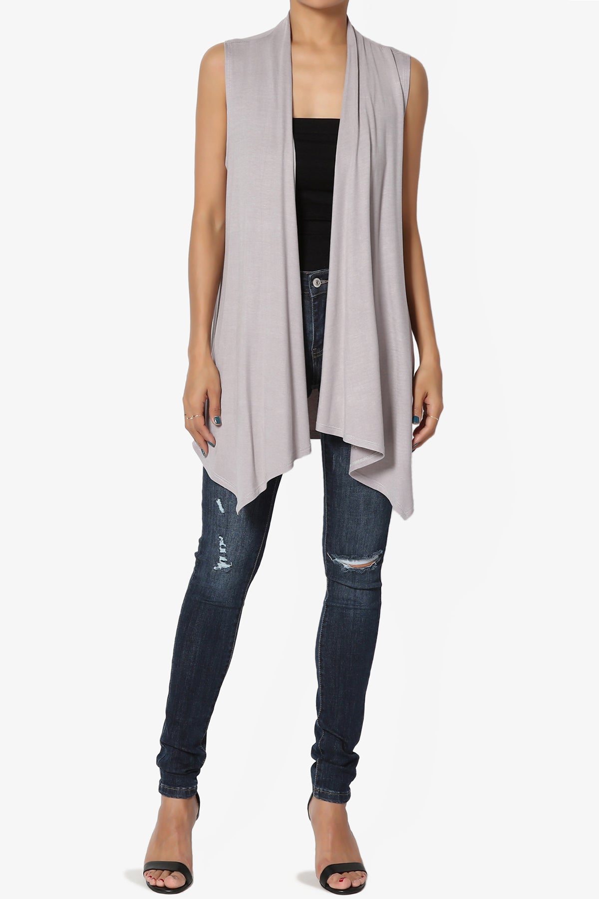 Danna Draped Jersey Vest GREY_6