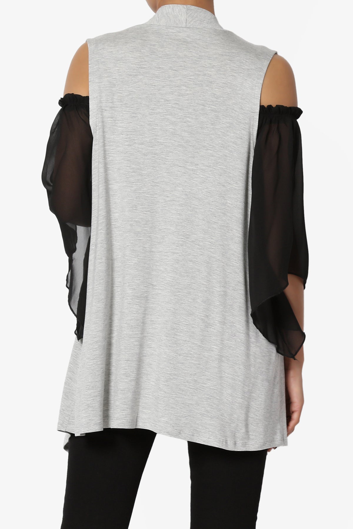 Danna Draped Jersey Vest HEATHER GREY_2