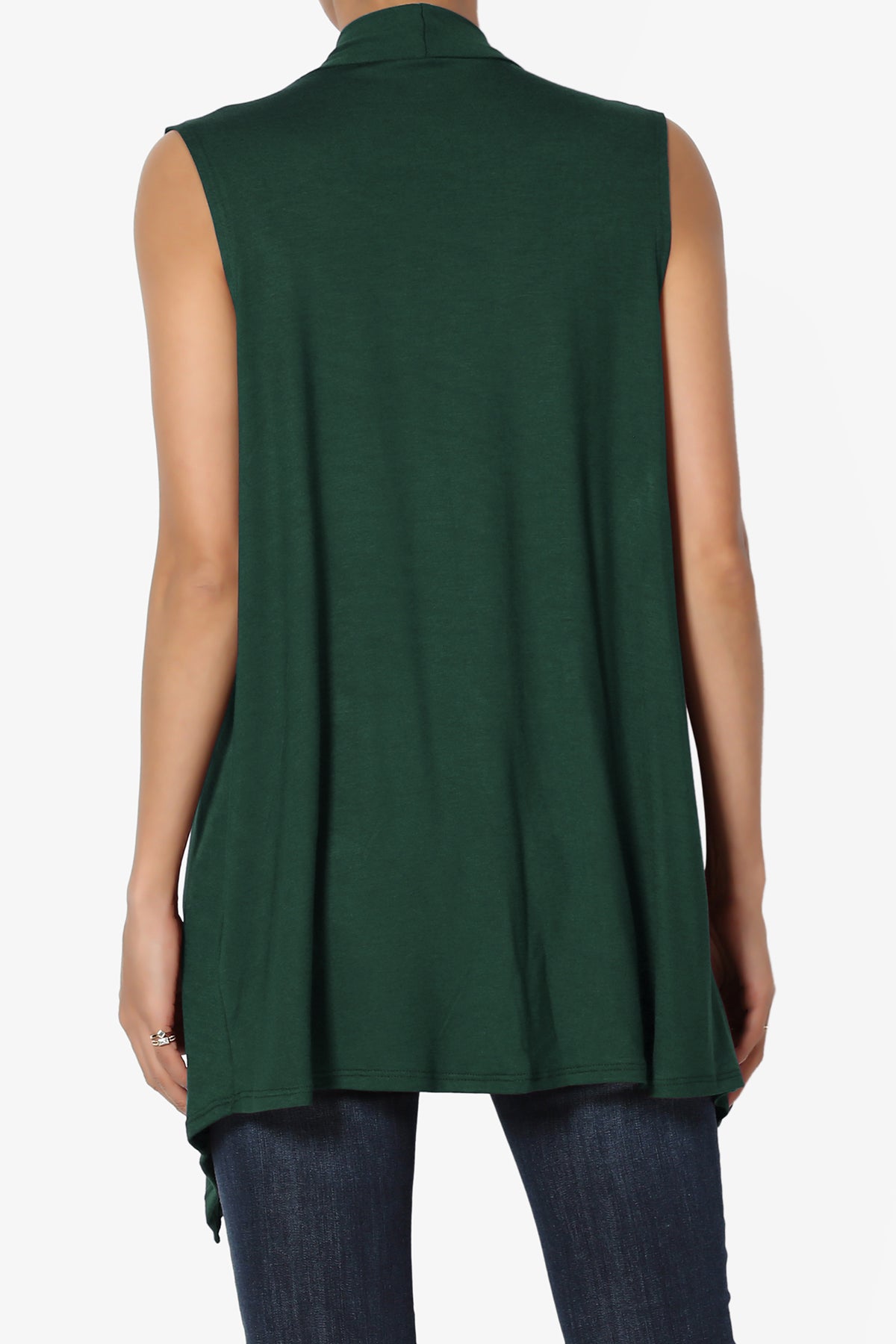 Danna Draped Jersey Vest HUNTER GREEN_2