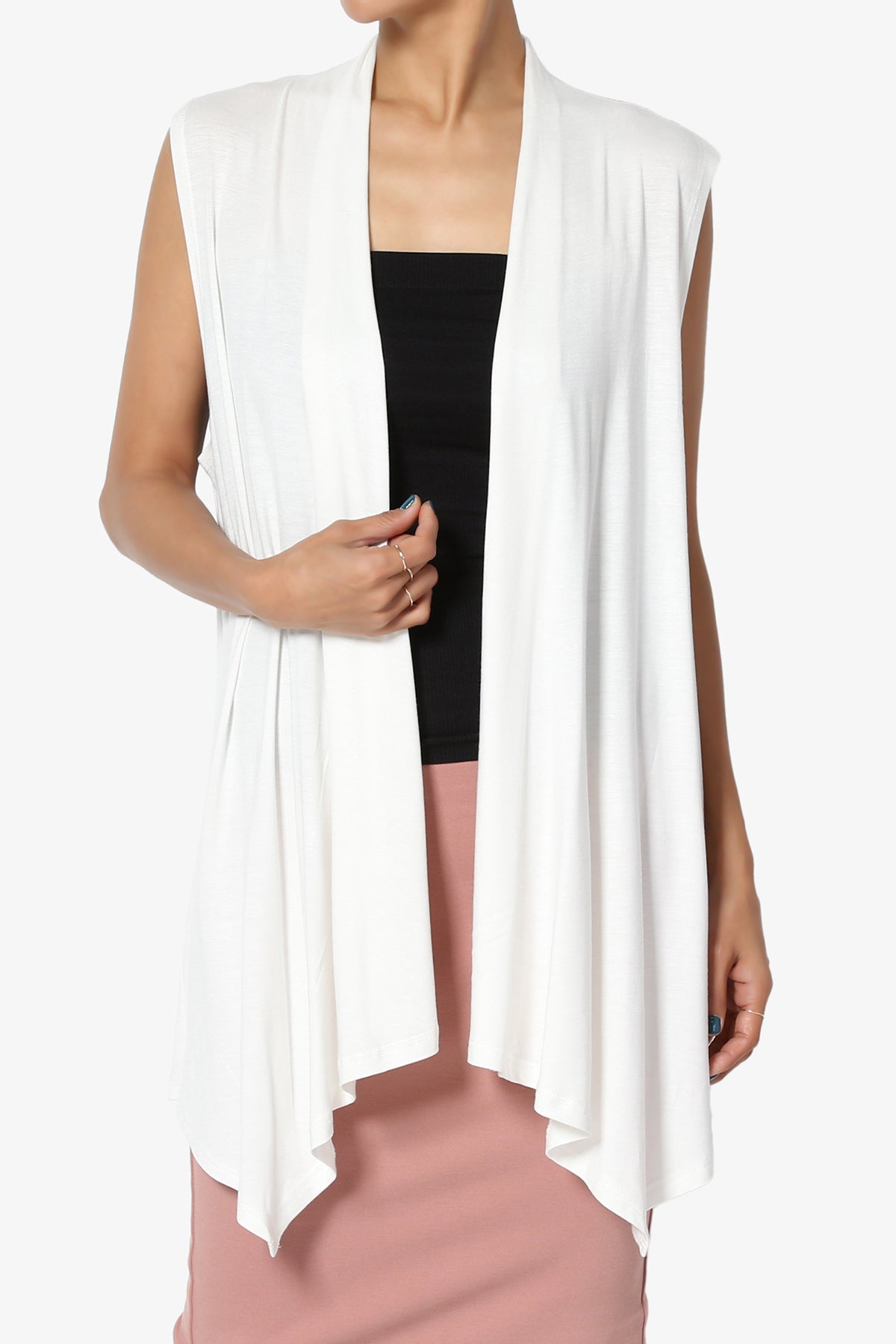 Danna Draped Jersey Vest IVORY_1
