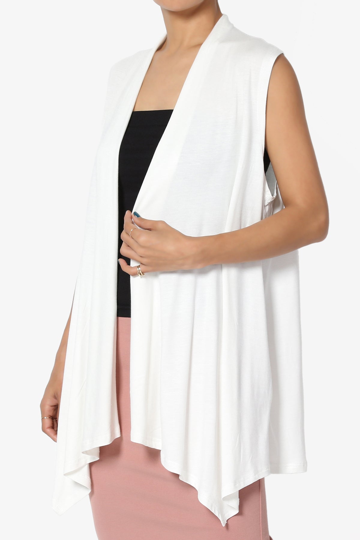 Danna Draped Jersey Vest IVORY_3