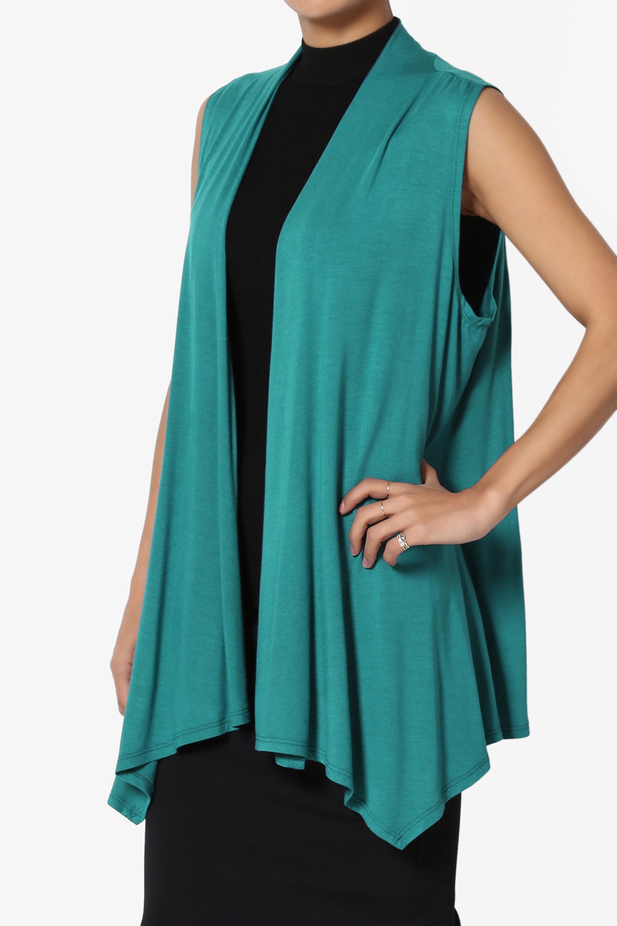 Danna Draped Jersey Vest JADE_3