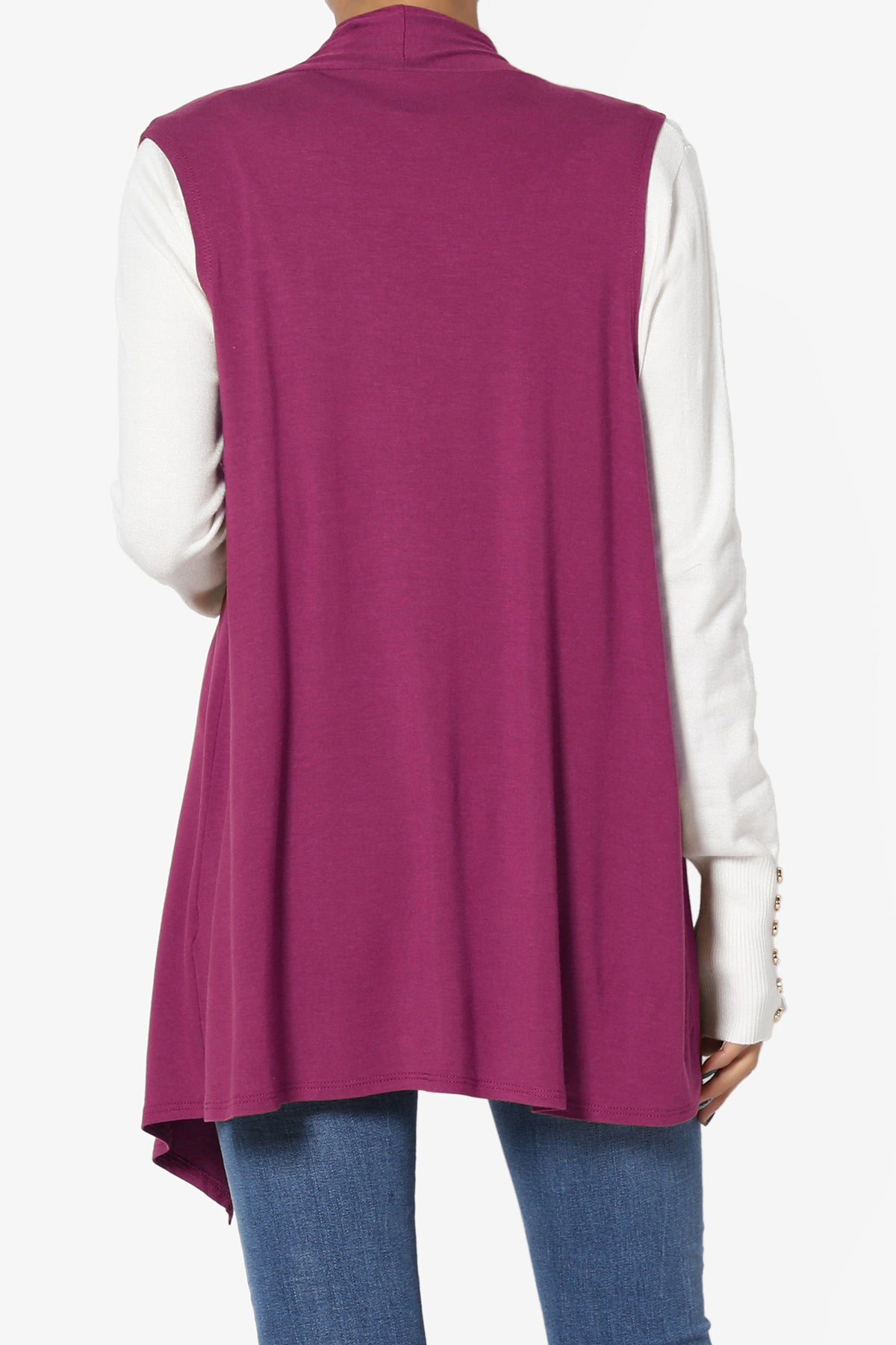 Danna Draped Jersey Vest MAGENTA_2
