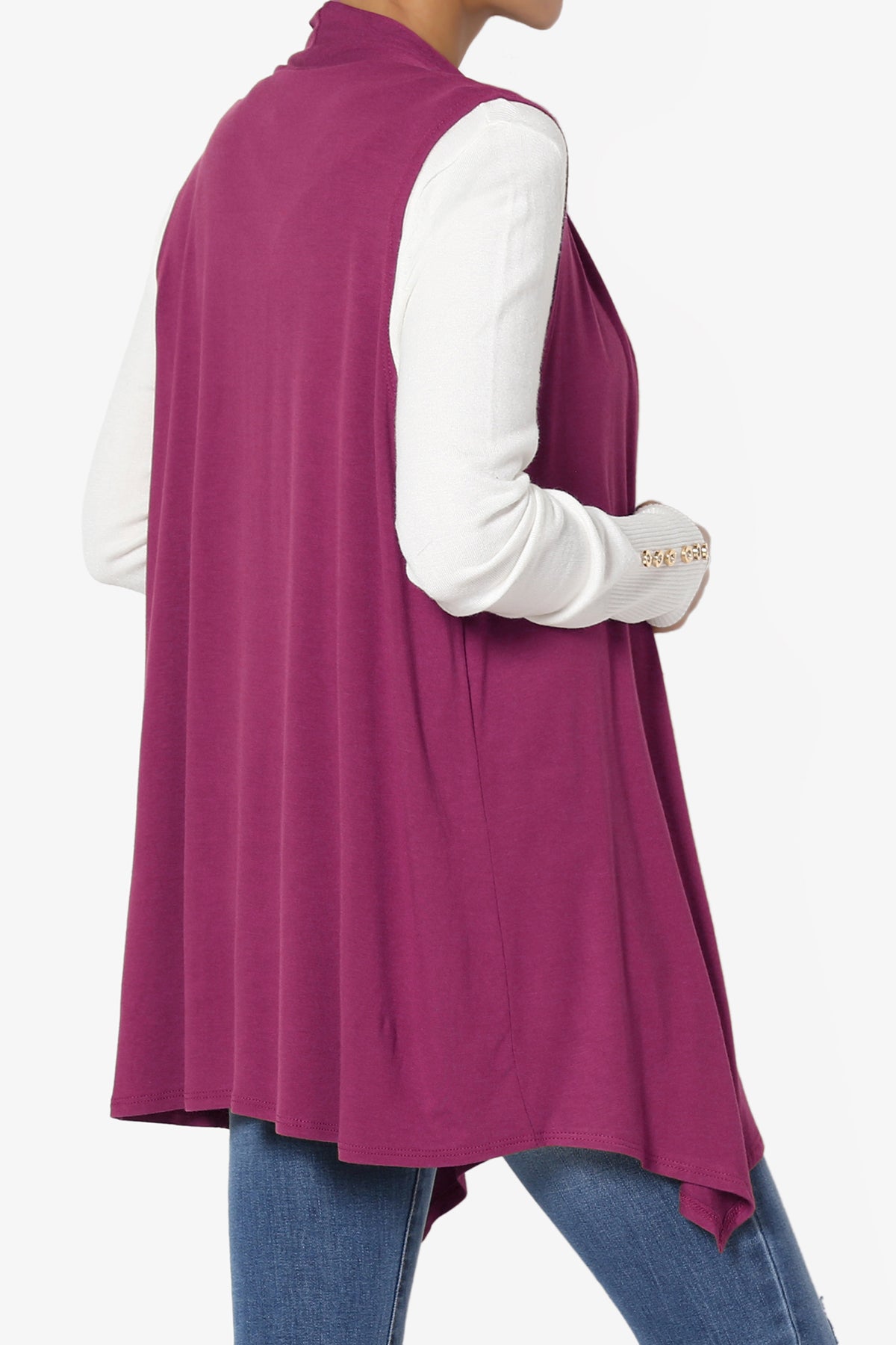 Danna Draped Jersey Vest MAGENTA_4