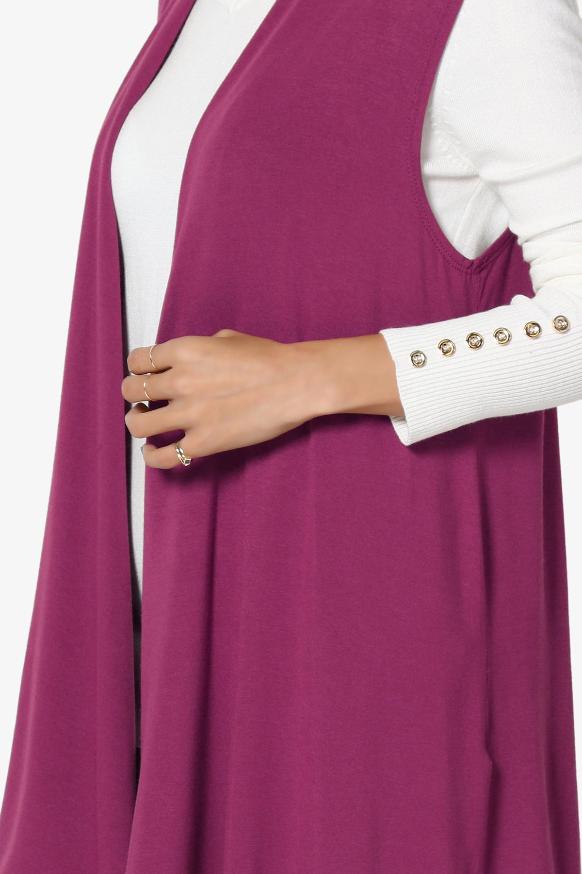 Danna Draped Jersey Vest MAGENTA_5