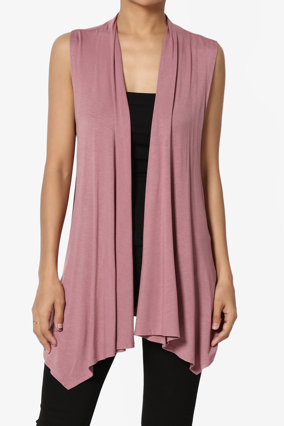 Danna Draped Jersey Vest MAUVE_1