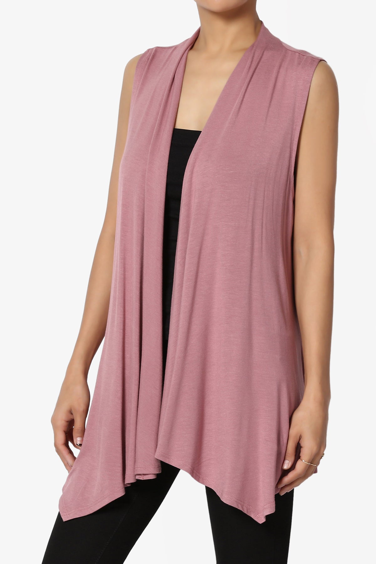 Danna Draped Jersey Vest MAUVE_3