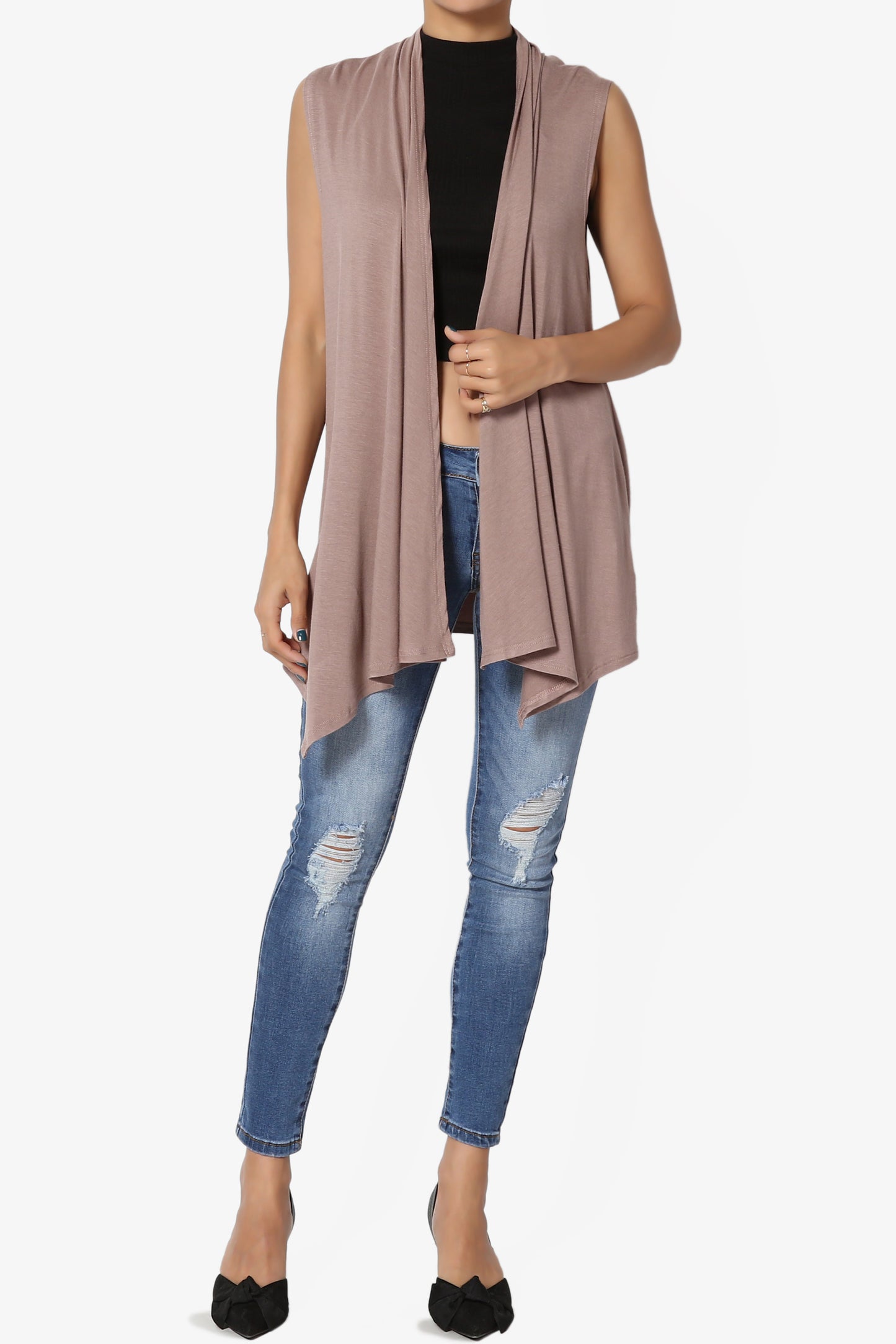 Danna Draped Jersey Vest MORE COLORS