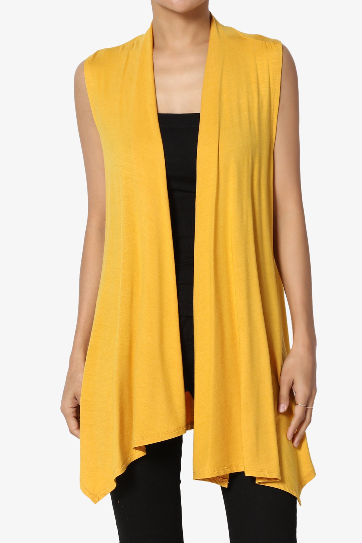 Danna Draped Jersey Vest MUSTARD_1