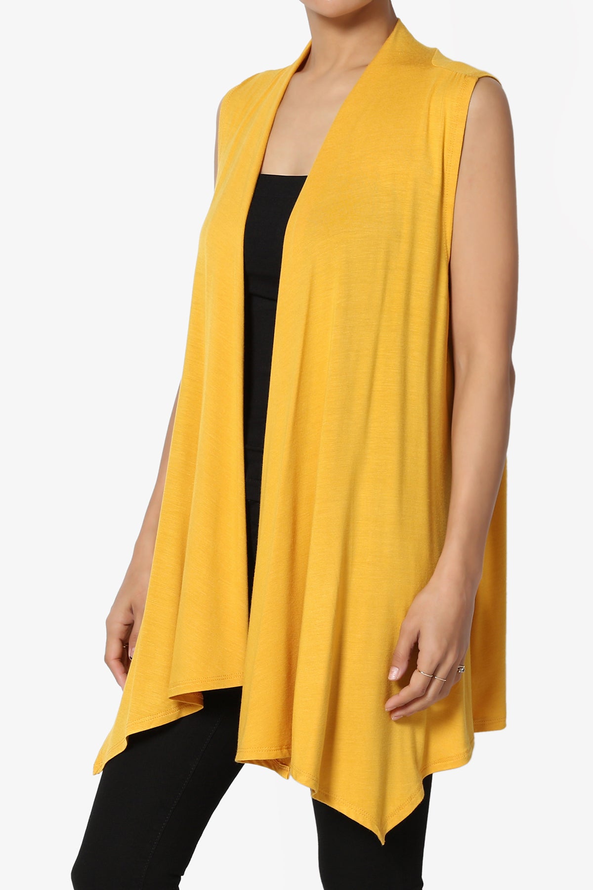 Danna Draped Jersey Vest MUSTARD_3