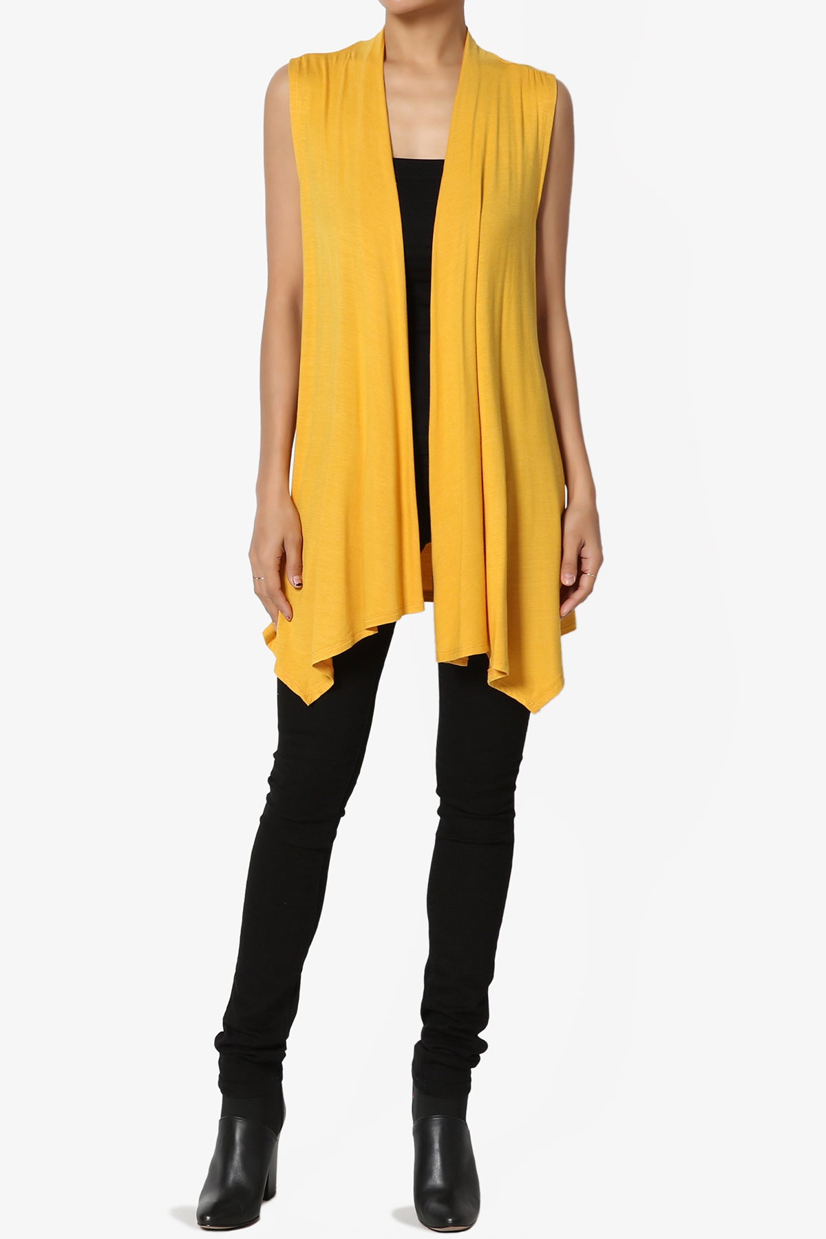 Danna Draped Jersey Vest MUSTARD_6