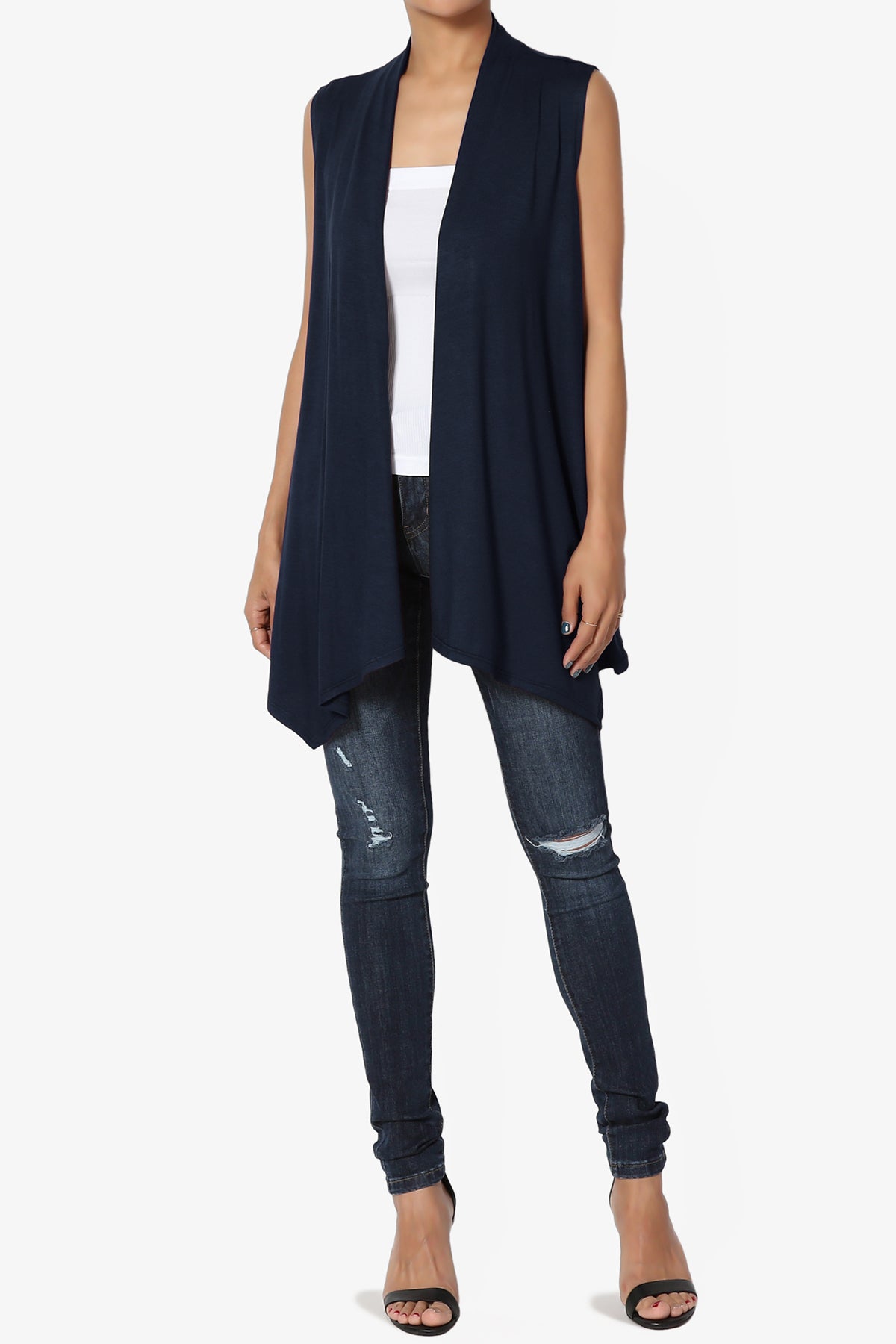 Danna Draped Jersey Vest NAVY_6