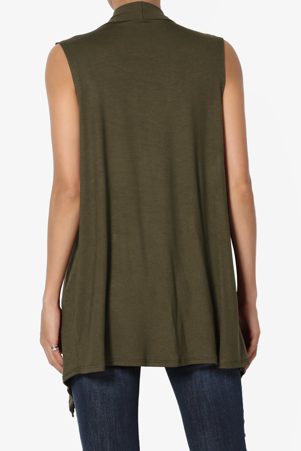 Danna Draped Jersey Vest OLIVE_2