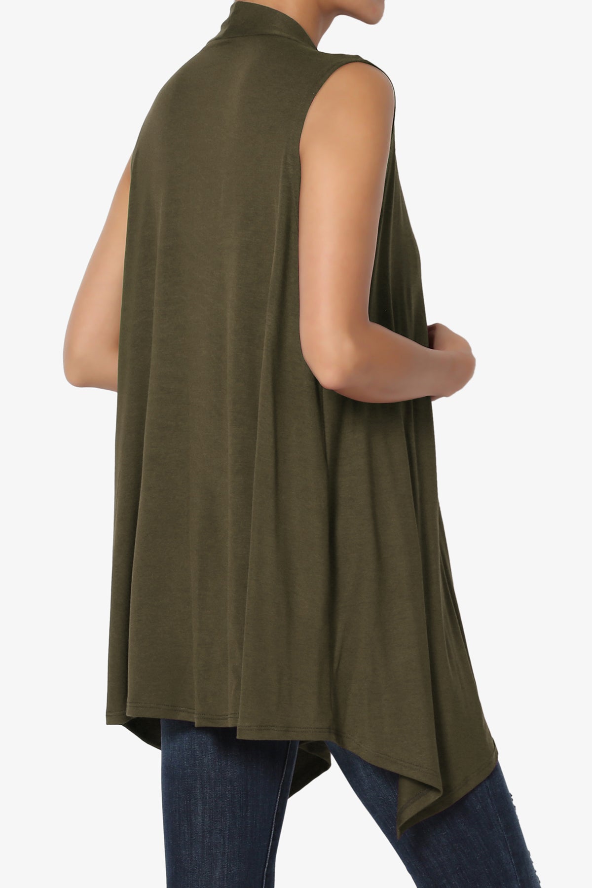 Danna Draped Jersey Vest OLIVE_4