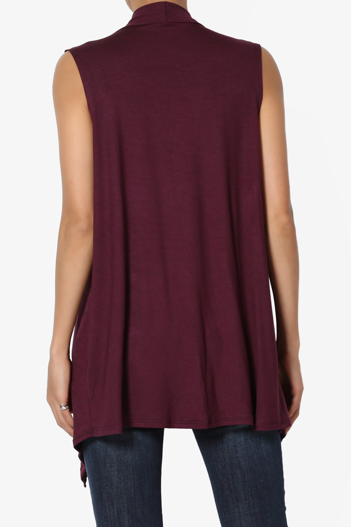Danna Draped Jersey Vest PLUM_2