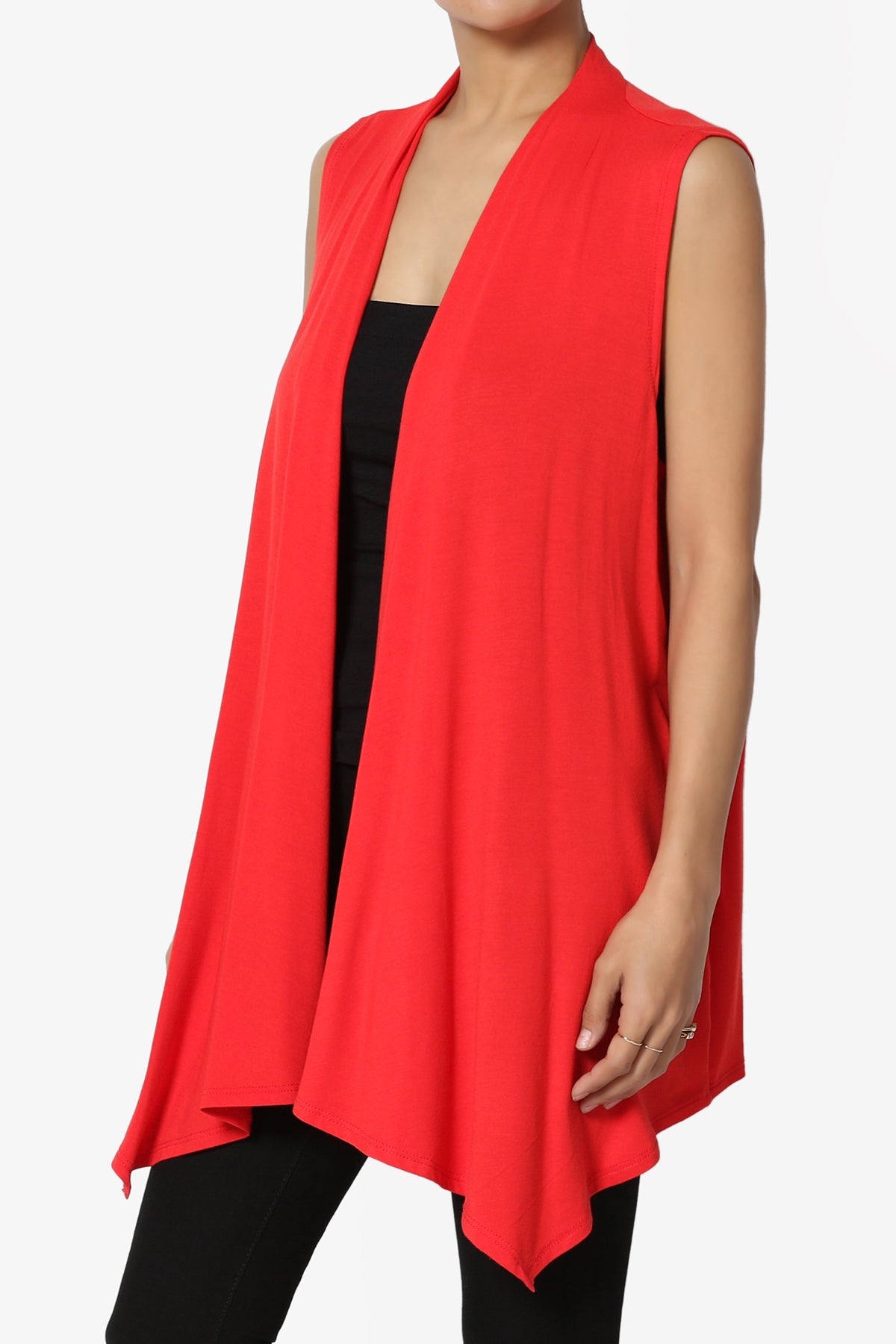 Danna Draped Jersey Vest RED_3