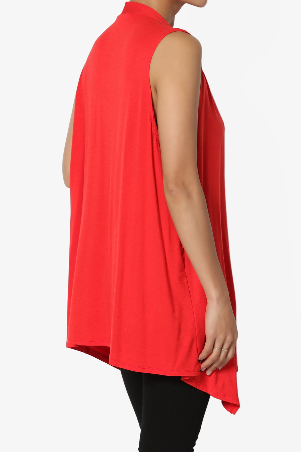 Danna Draped Jersey Vest RED_4