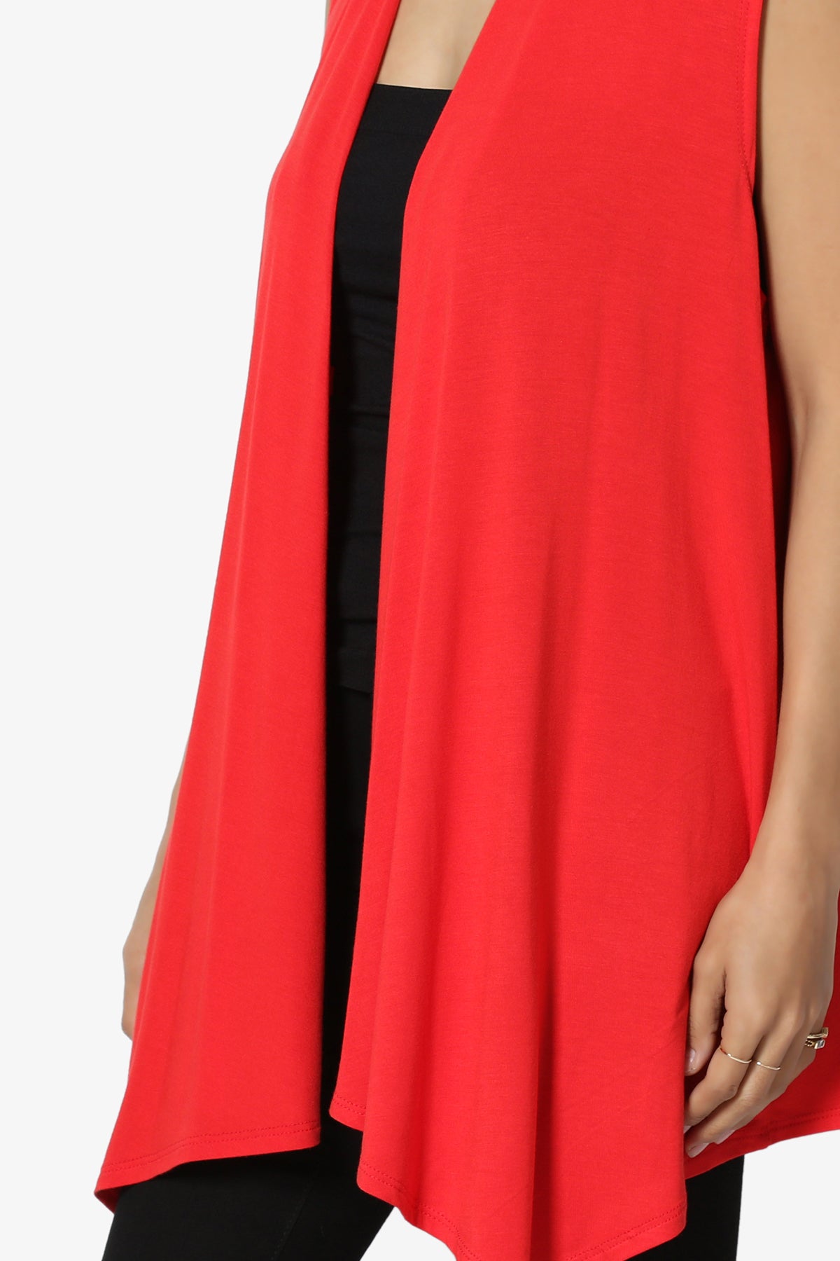 Danna Draped Jersey Vest RED_5