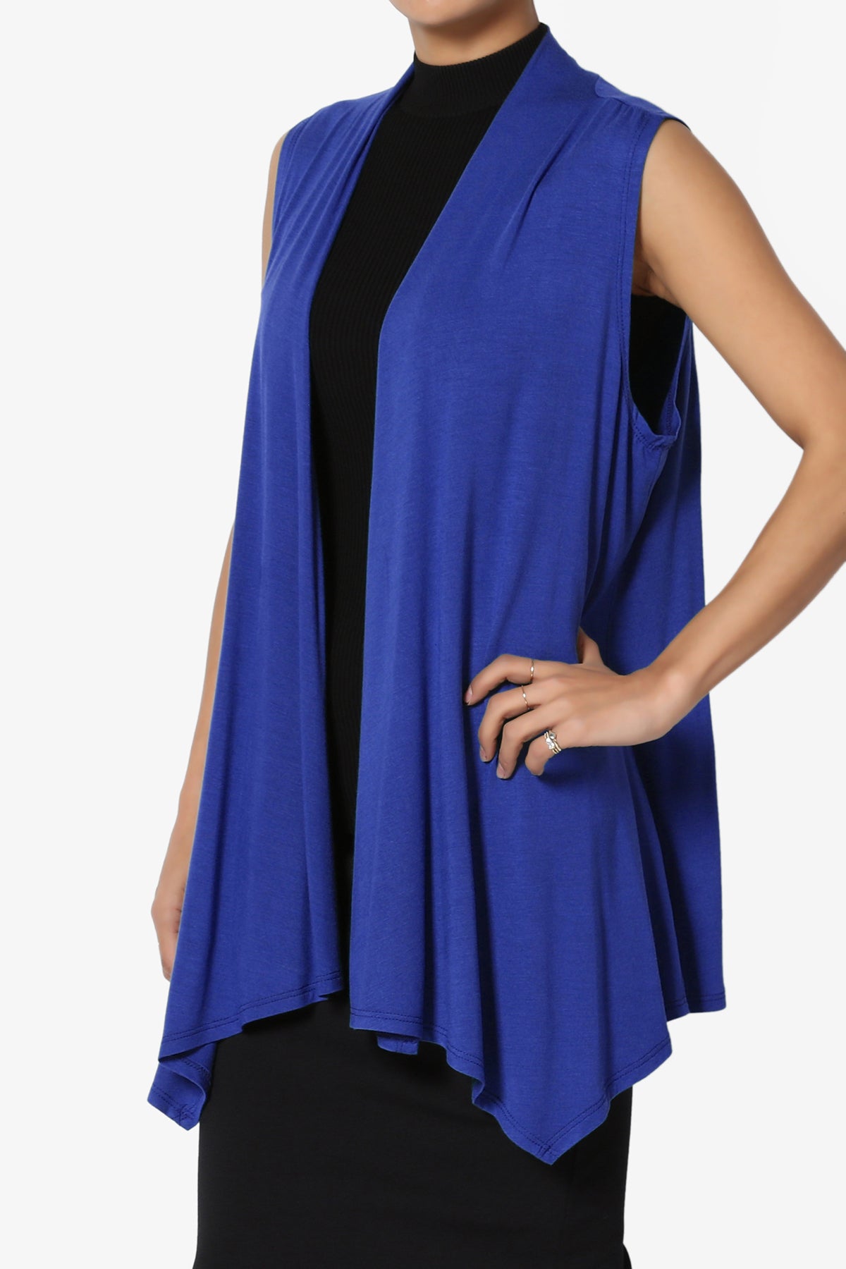 Danna Draped Jersey Vest ROYAL BLUE_3