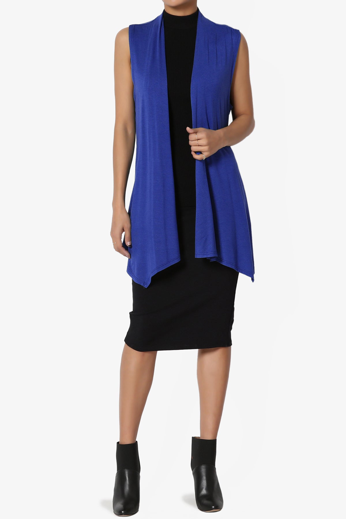 Danna Draped Jersey Vest ROYAL BLUE_6