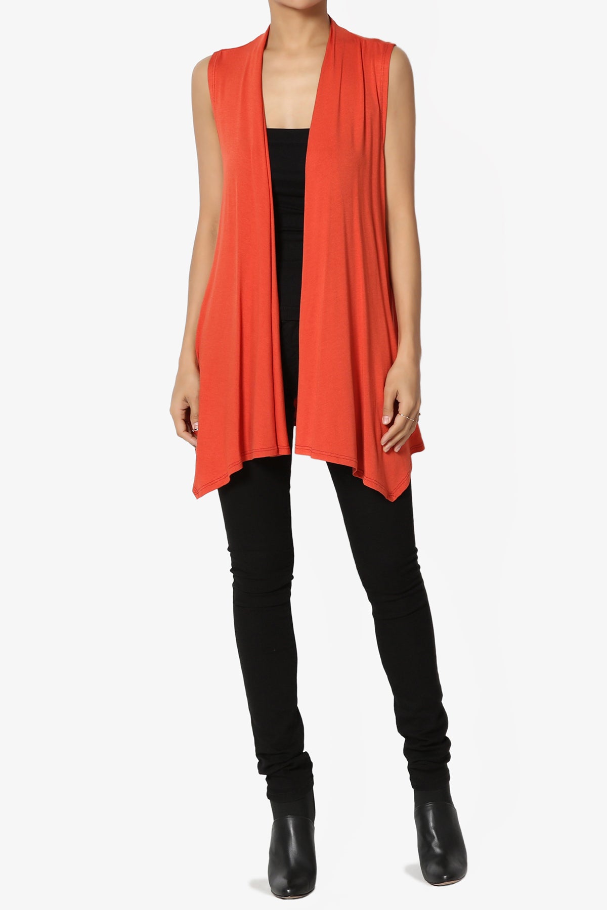 Danna Draped Jersey Vest RUST_6