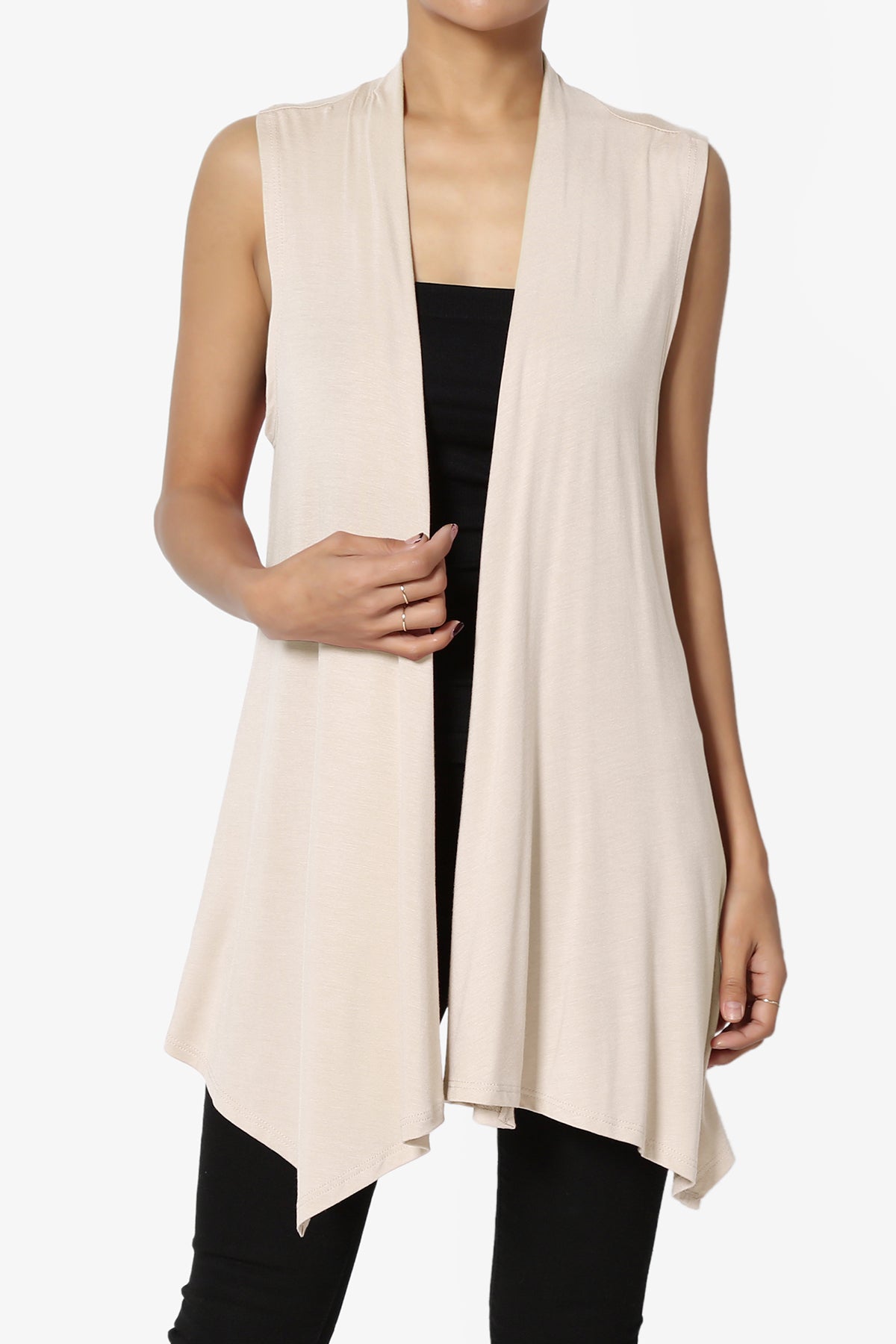 Danna Draped Jersey Vest TAUPE_1