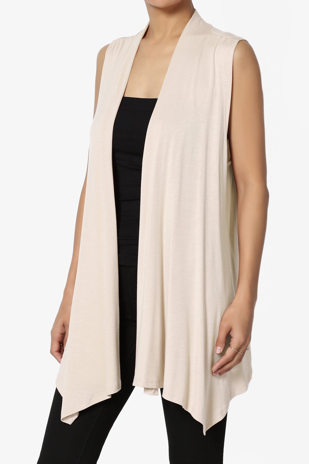 Danna Draped Jersey Vest TAUPE_3