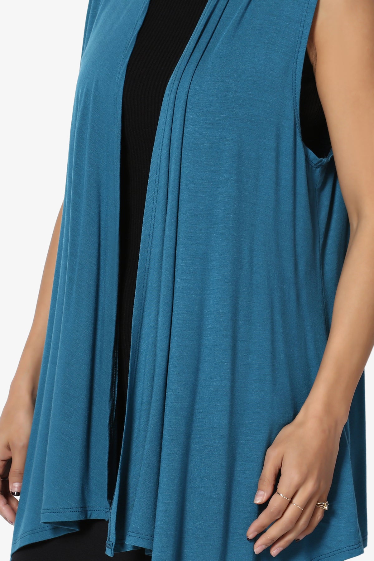 Danna Draped Jersey Vest TEAL_5