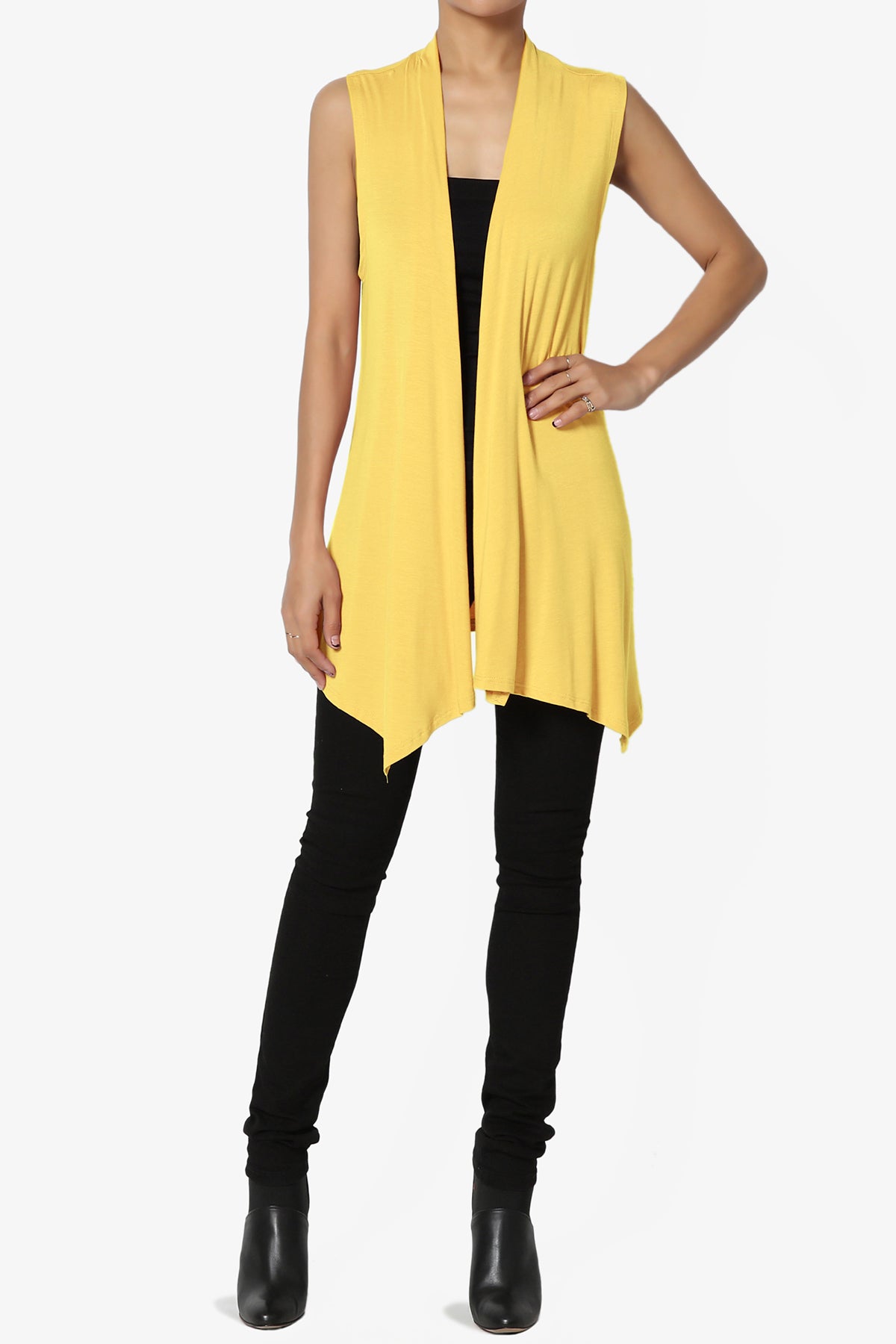 Danna Draped Jersey Vest YELLOW_6