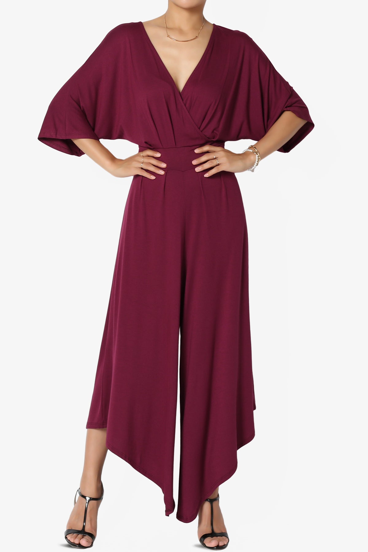 Genie Surplice Wrap Asymmertic Wide Leg Jumpsuit