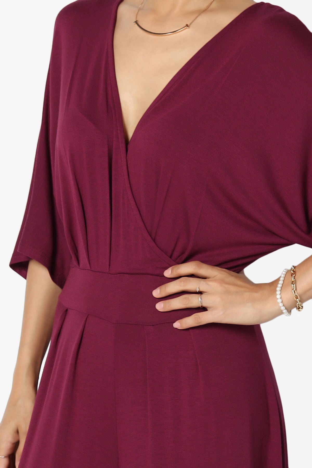 Genie Surplice Wrap Asymmertic Wide Leg Jumpsuit