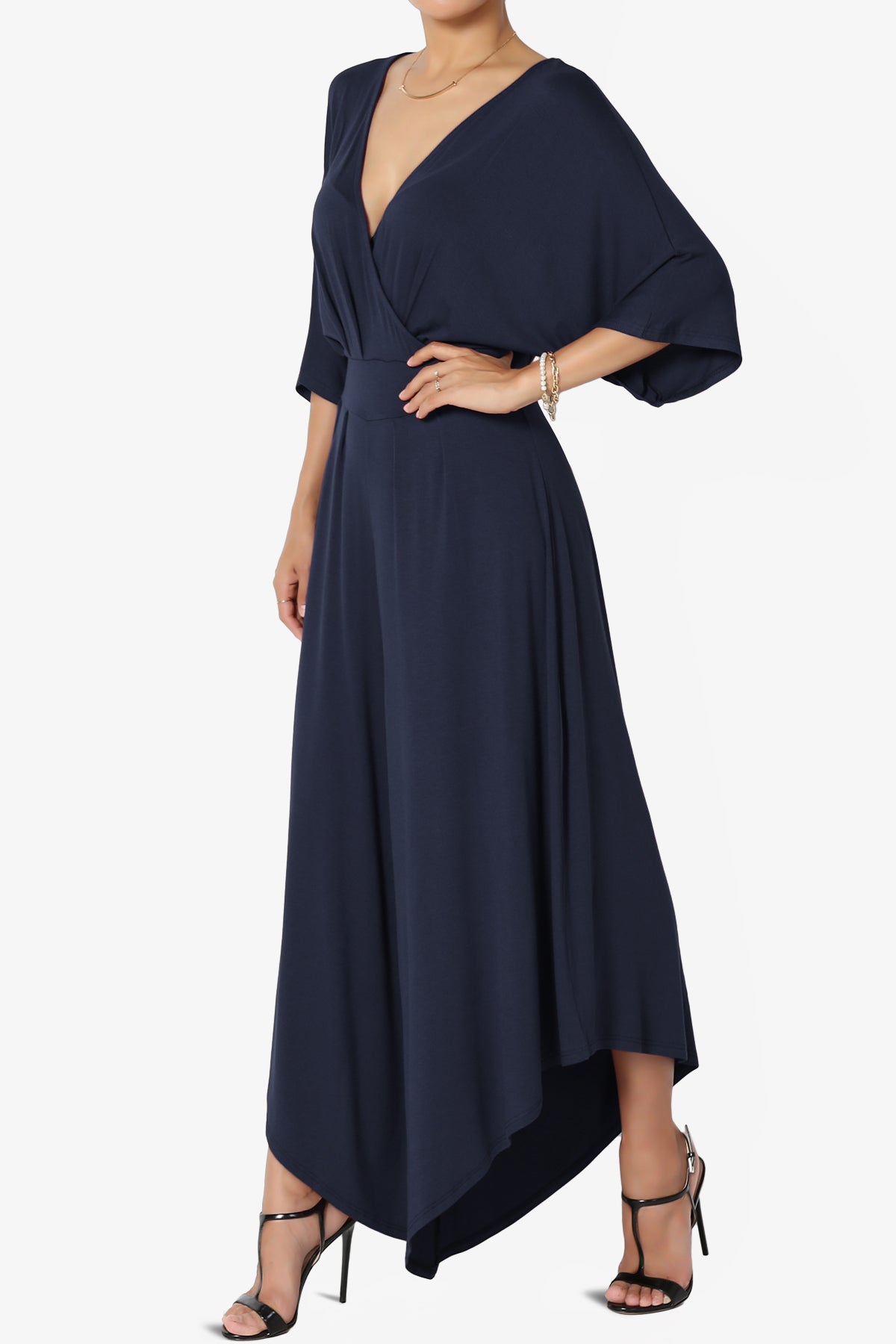 Genie Surplice Wrap Asymmertic Wide Leg Jumpsuit