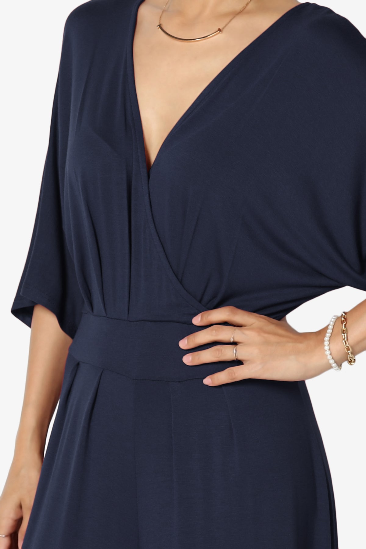 Genie Surplice Wrap Asymmertic Wide Leg Jumpsuit