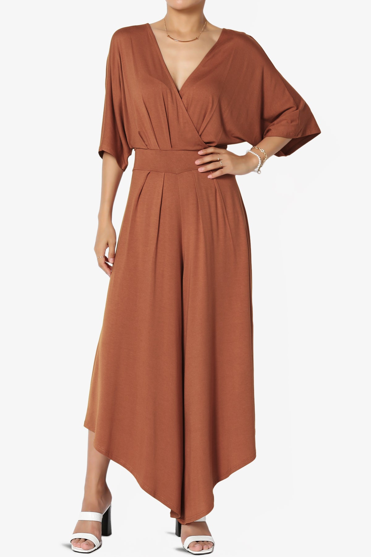 Genie Surplice Wrap Asymmertic Wide Leg Jumpsuit