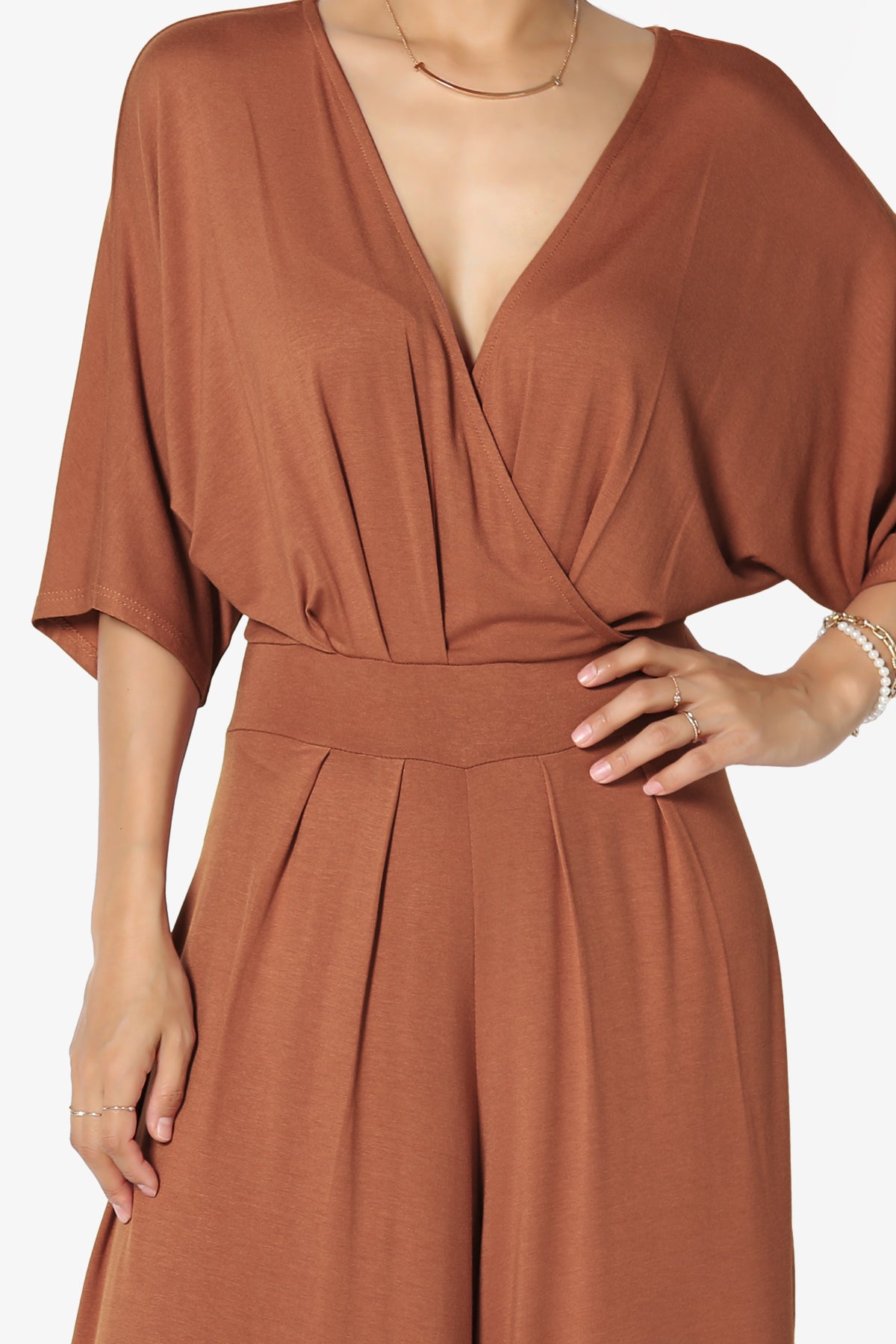 Genie Surplice Wrap Asymmertic Wide Leg Jumpsuit