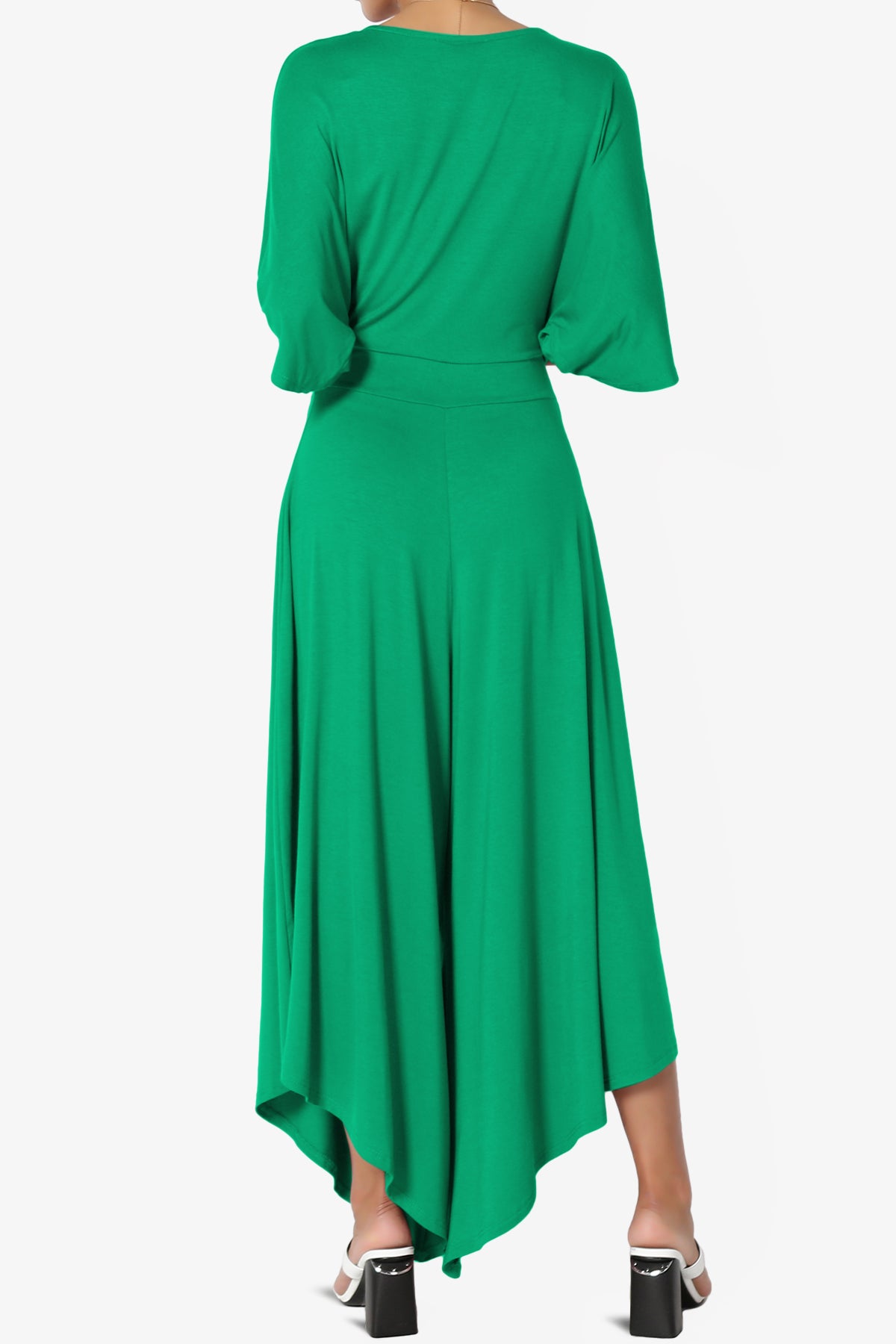 Genie Surplice Wrap Asymmertic Wide Leg Jumpsuit