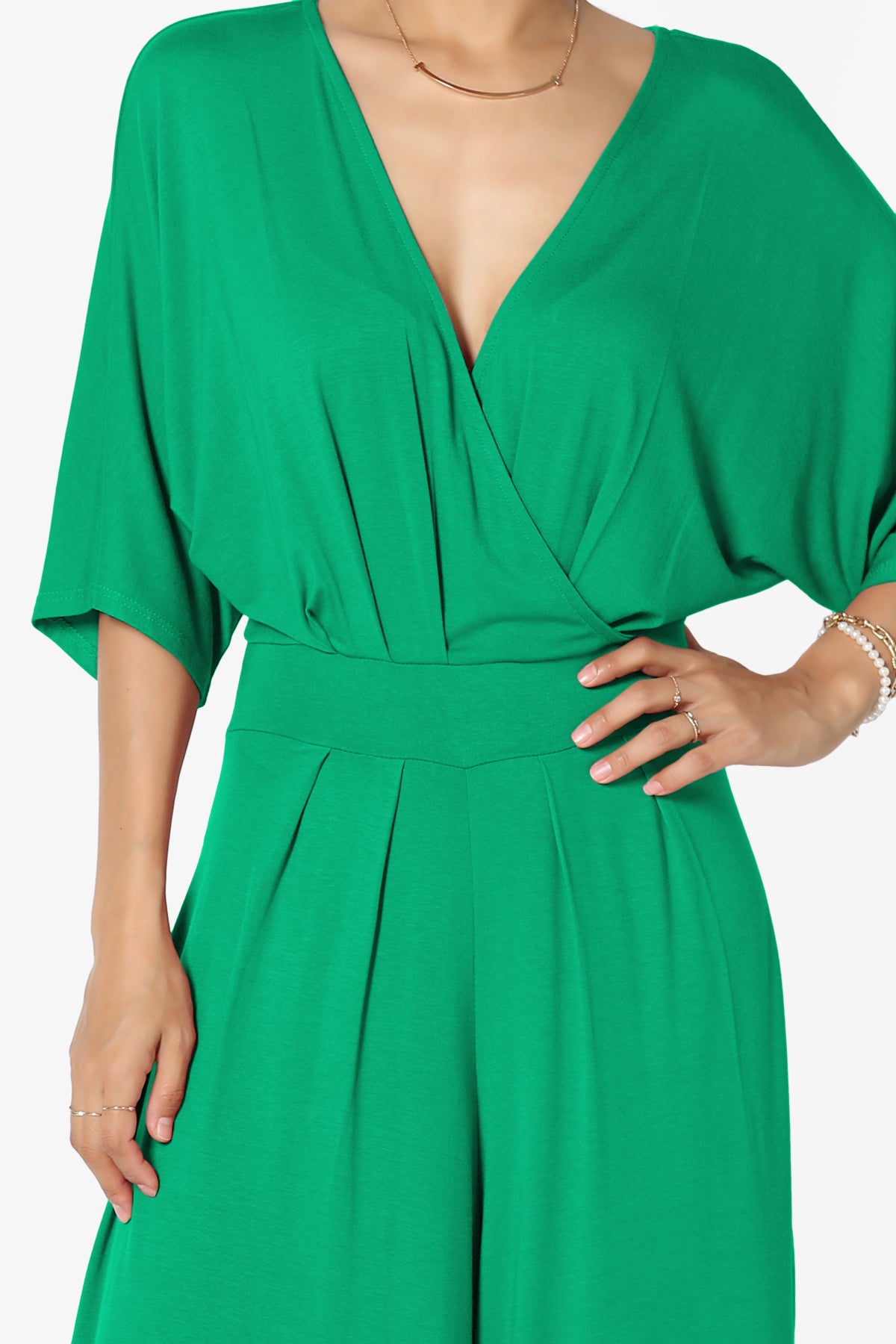 Genie Surplice Wrap Asymmertic Wide Leg Jumpsuit