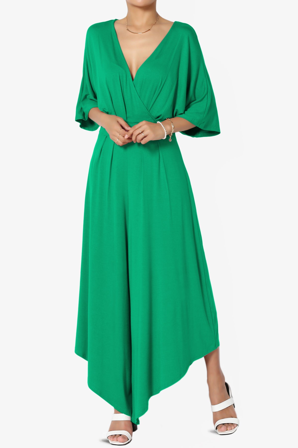 Genie Surplice Wrap Asymmertic Wide Leg Jumpsuit