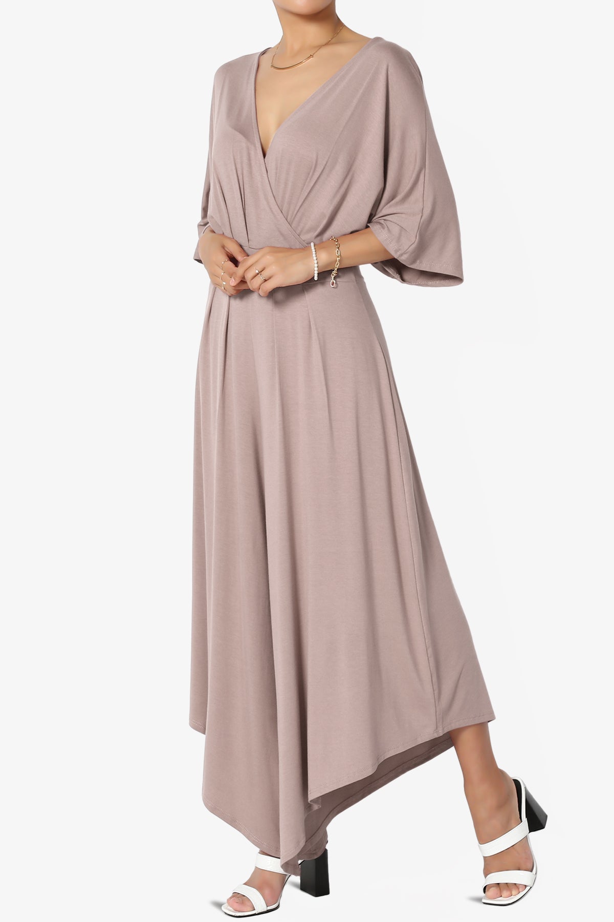Genie Surplice Wrap Asymmertic Wide Leg Jumpsuit