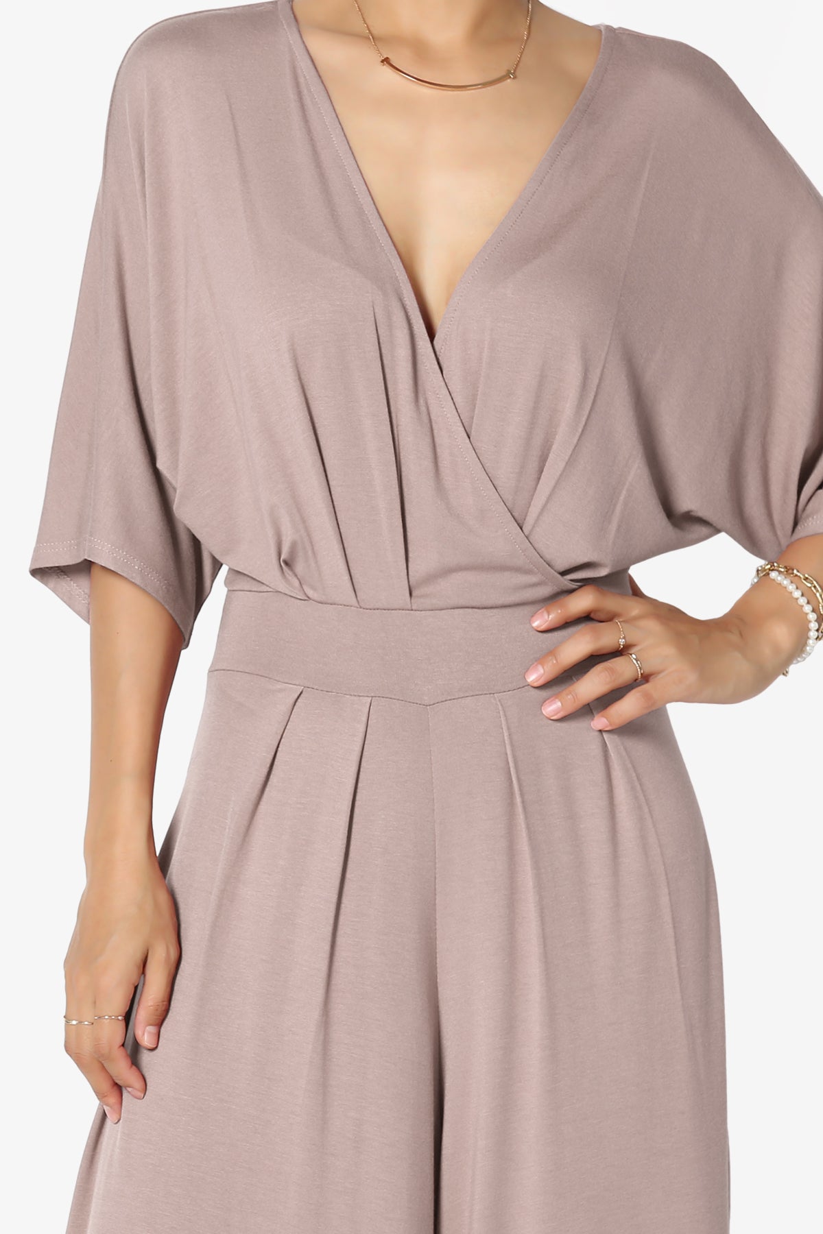 Genie Surplice Wrap Asymmertic Wide Leg Jumpsuit